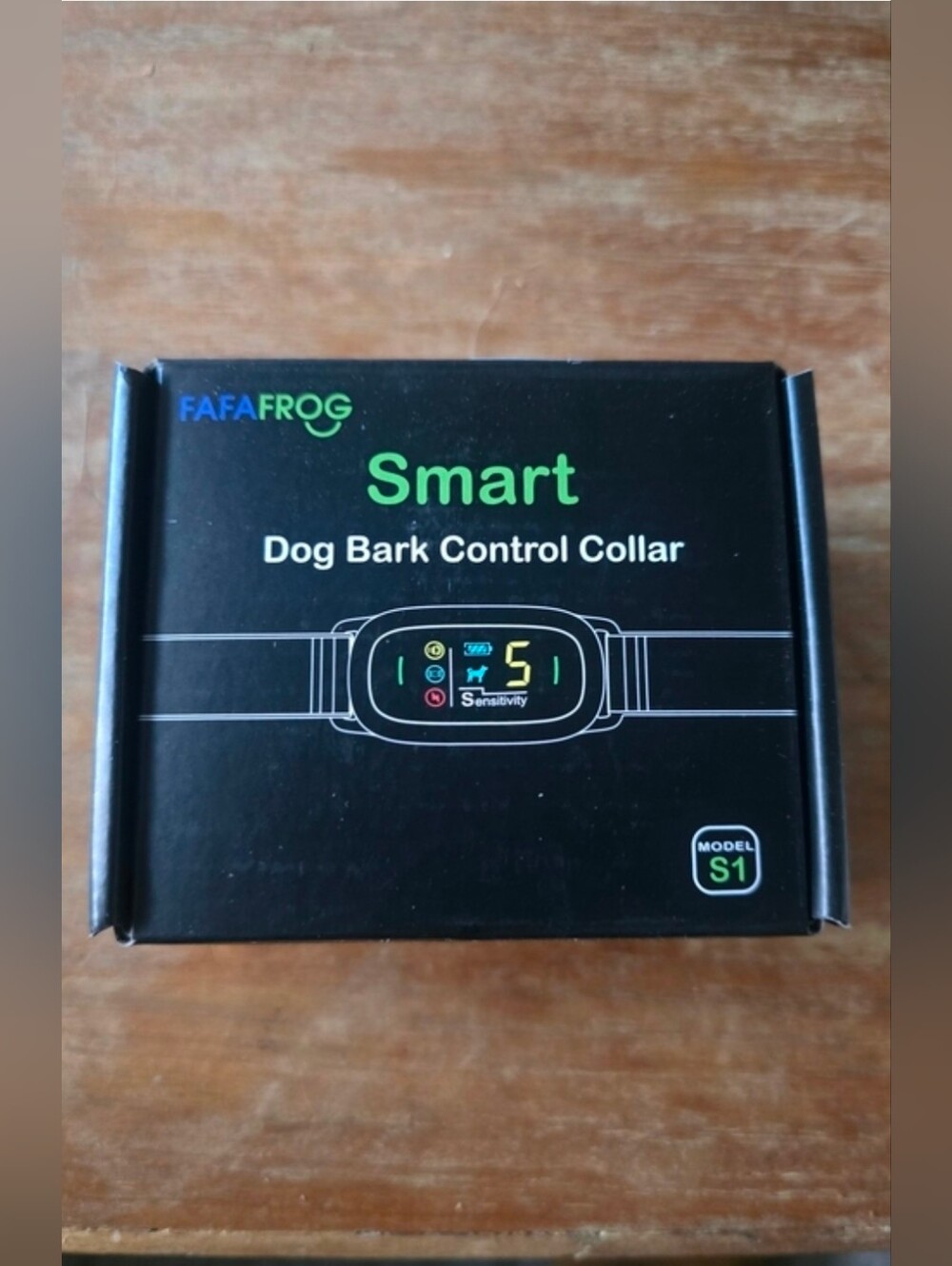 NIB FAFAFROG Smart Dog Bark Control Collar - Black with Green Accents
